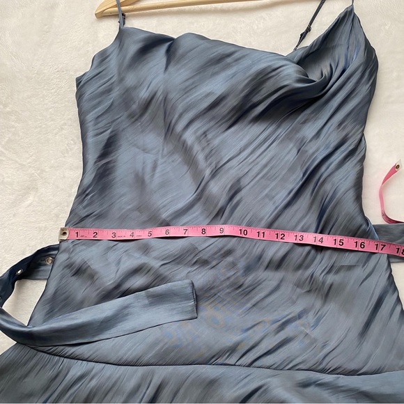 NWT Nasty Gal Belted Shimmery Mini Dress with a Frill Hem - Picture 9 of 13